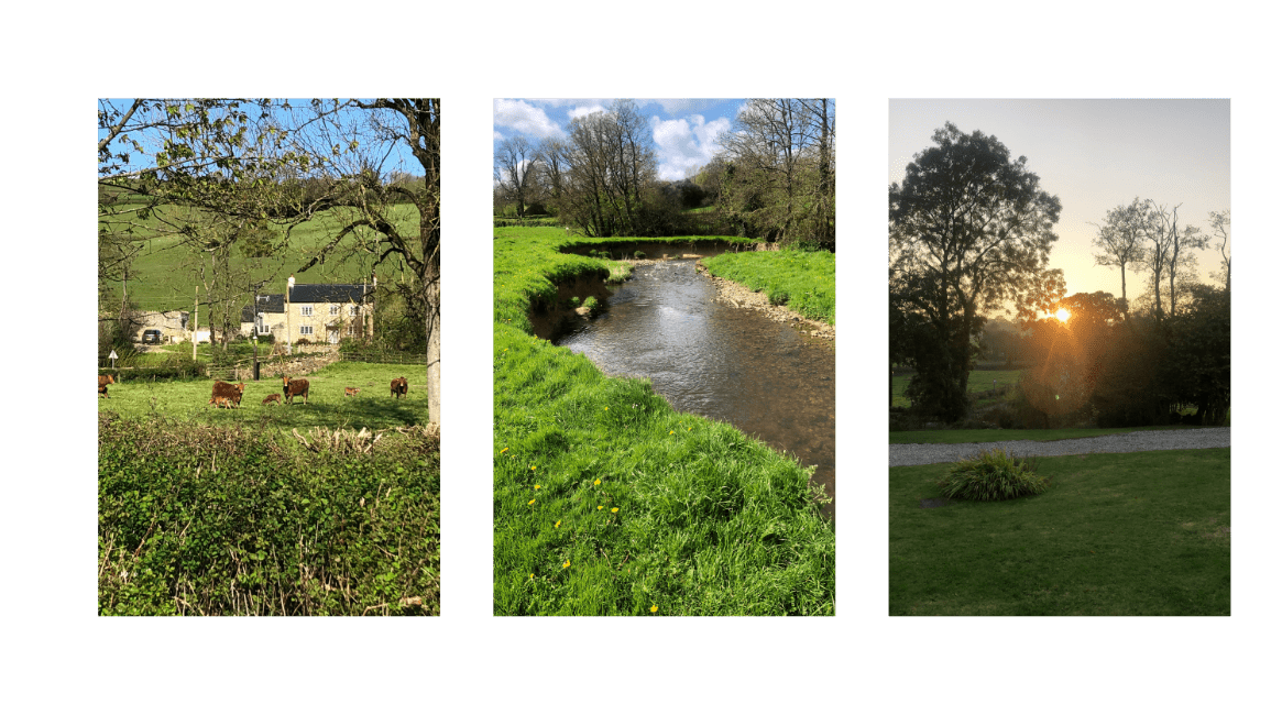 Rural England River and buildings